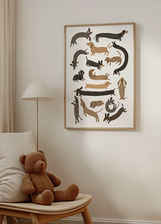 Plakat z nadrukiem jamnika