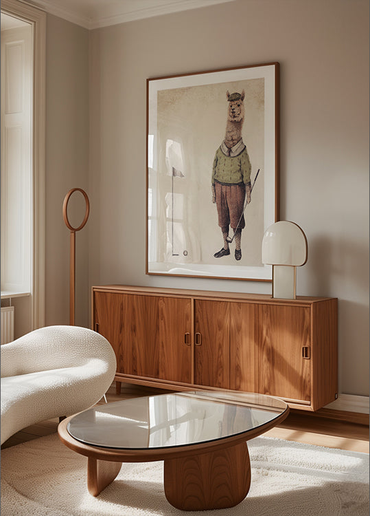 Plakat klubu golfowego Alpaca