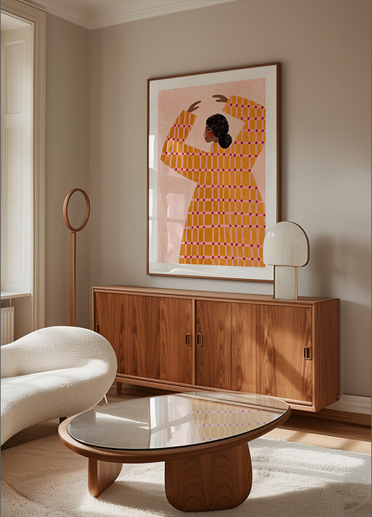 Plakat Kobieta w kraciastej sukience