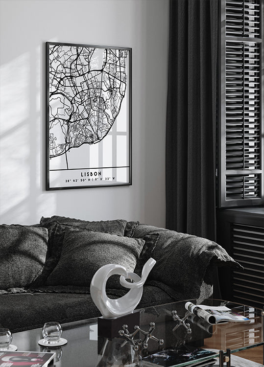 Czarny plakat z mapami 39