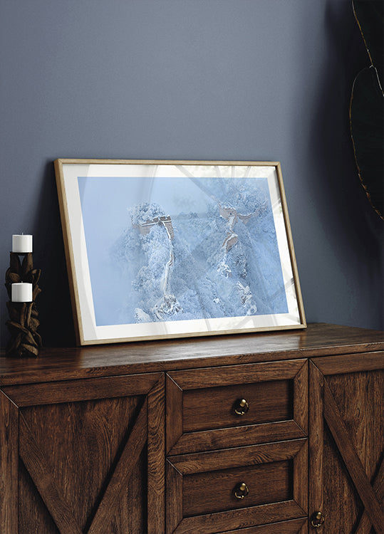 The Great Wall in ice and snow Plakat