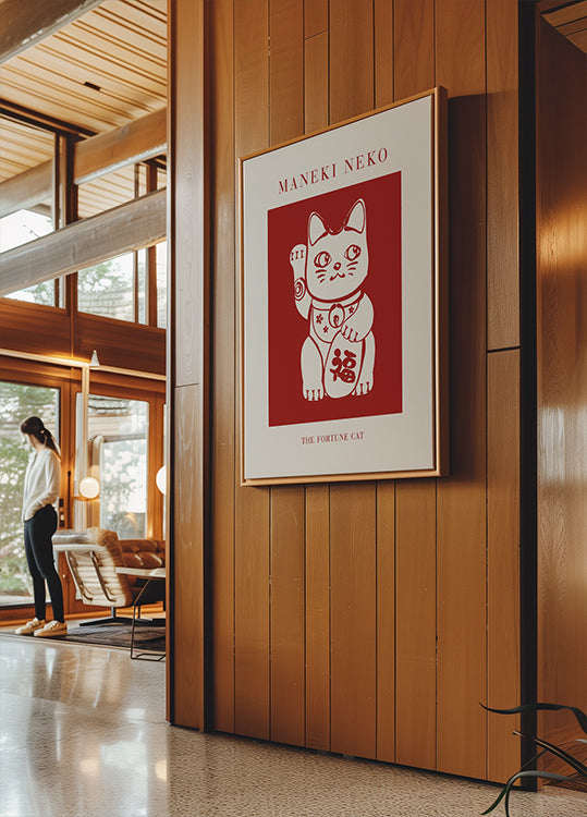 Maneki-Neko Kot Czerwony