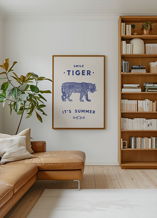 Plakat uśmiechniętego tygrysa