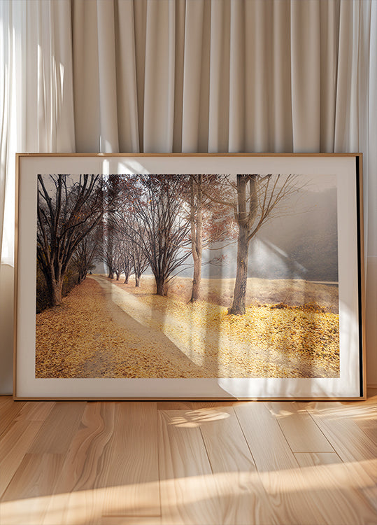 Plakat w środku jesieni