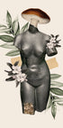 Antique Female Sculpture with Botanical Elements Poster - Posterbox.dk