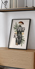 Antique Female Sculpture with Botanical Elements Poster - Posterbox.dk