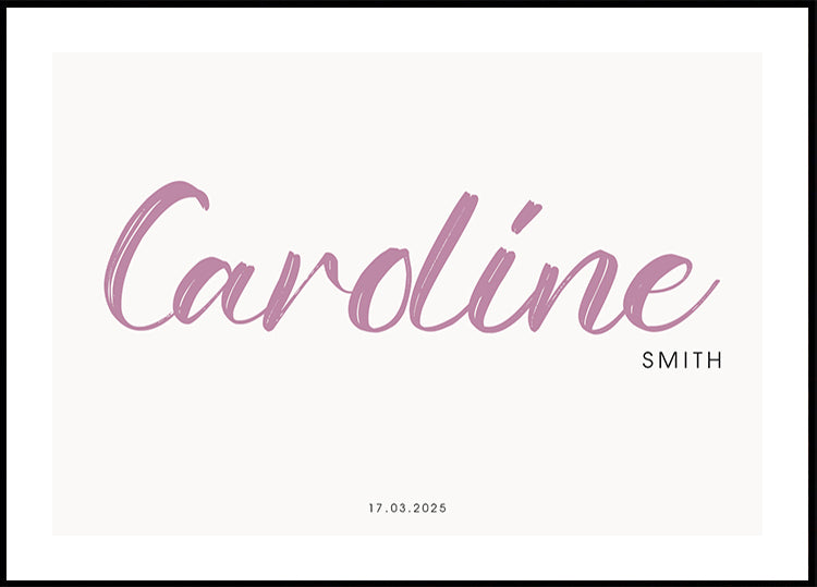 Baby Name Personalized Minimalist Plakat - Posterbox
