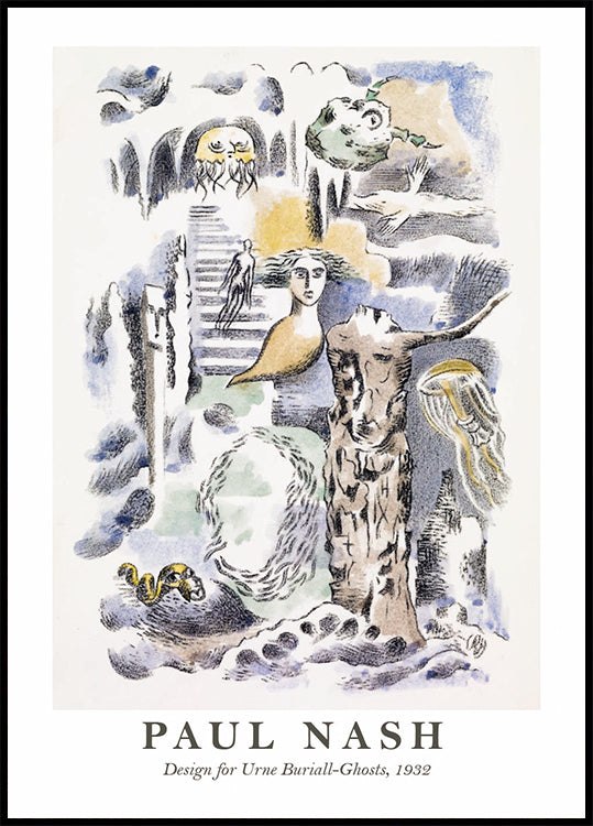 Design for Urne Buriall-Ghosts, Paul Nash Plakat - Posterbox.dk
