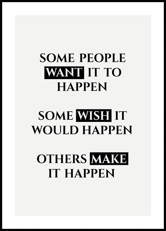Make it Happen Plakat - Posterbox.dk