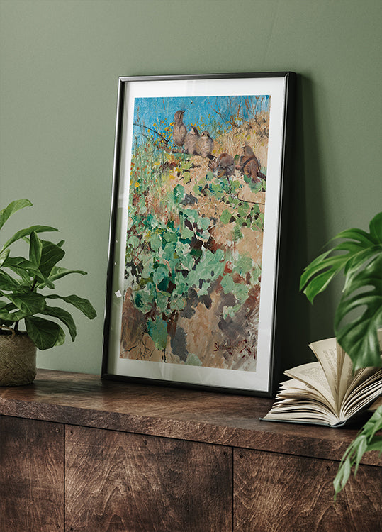 Nestlings of Red-Backed Shrike Plakat - Posterbox.dk