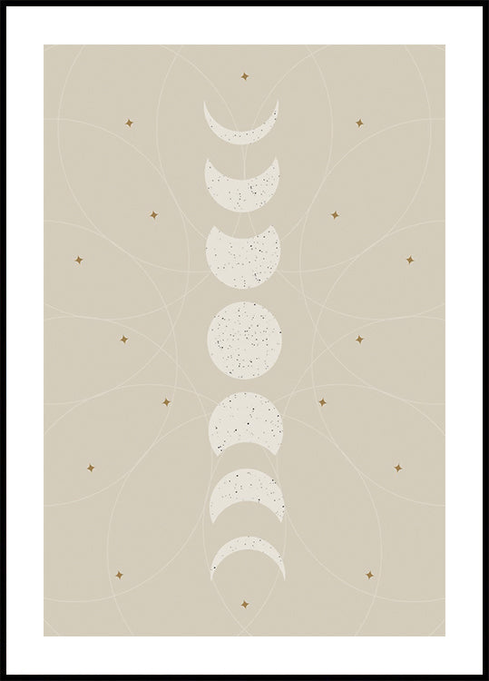 Phases of the Moon, Celestial Lunar Cycle Plakat - Posterbox