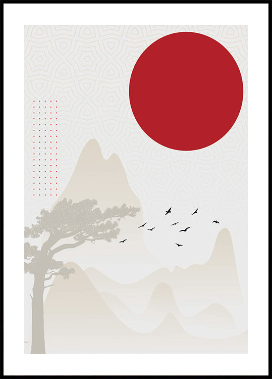 Red Sun Landscape Plakat - Posterbox