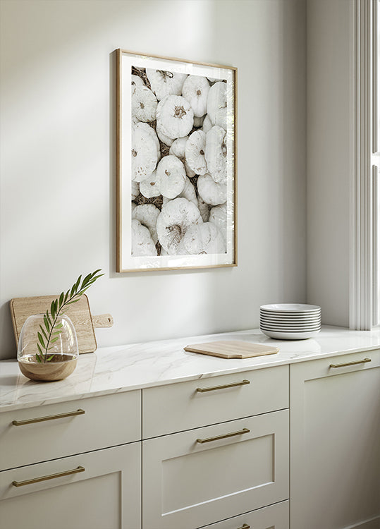 White Pumpkins Harvest Plakat - Posterbox.dk