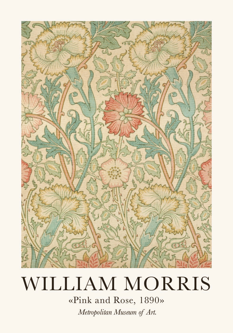 William Morris Pink and Rose Plakat - Posterbox.dk