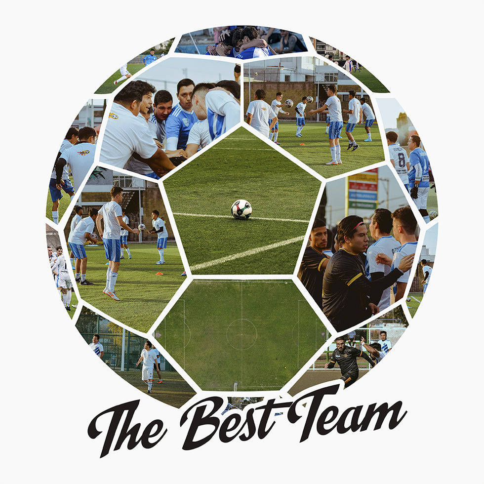 Soccer Ball Photo Collage Personal Plakat - Posterbox