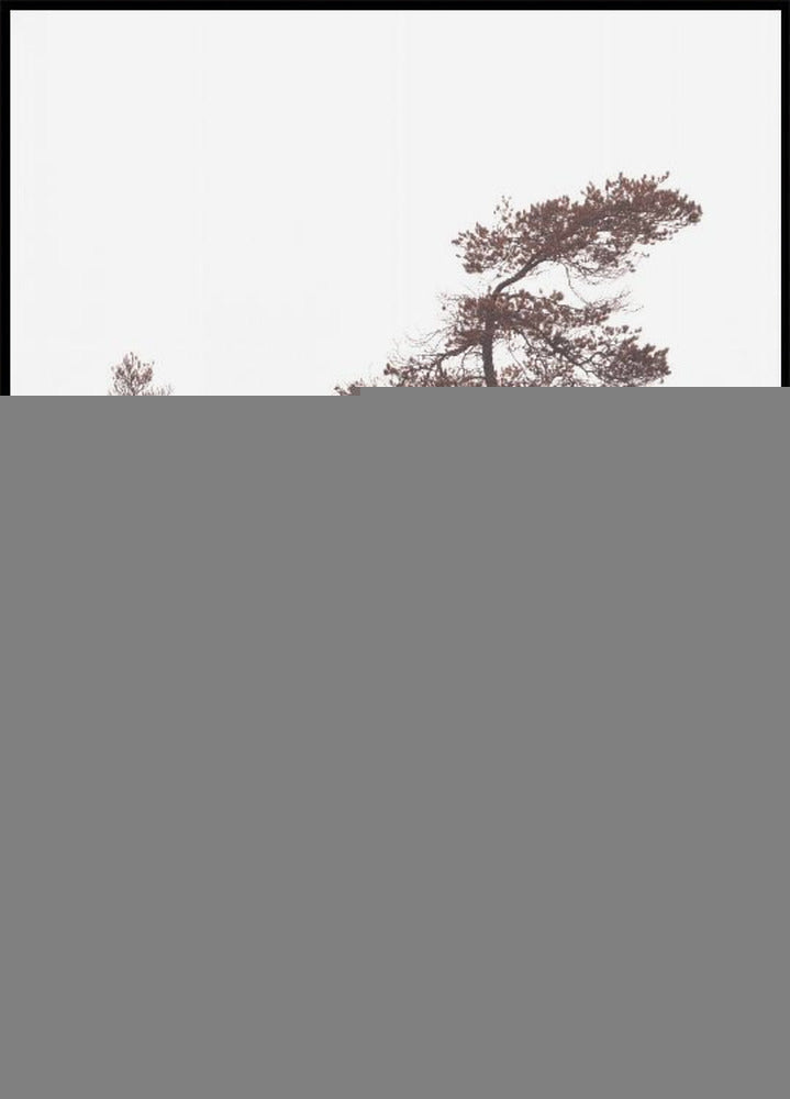 Plakat z rzeźbionymi sosnami