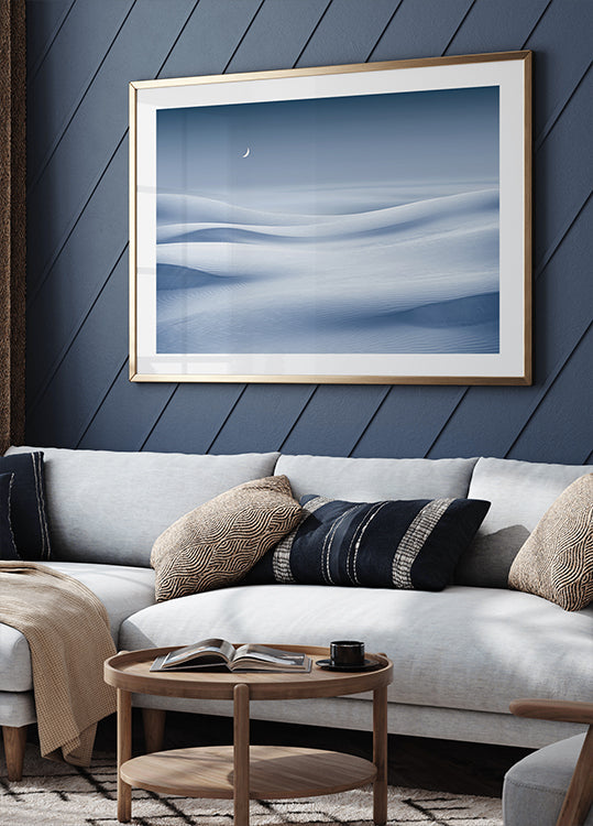 Moonlit Snow Waves Plakat - Posterbox