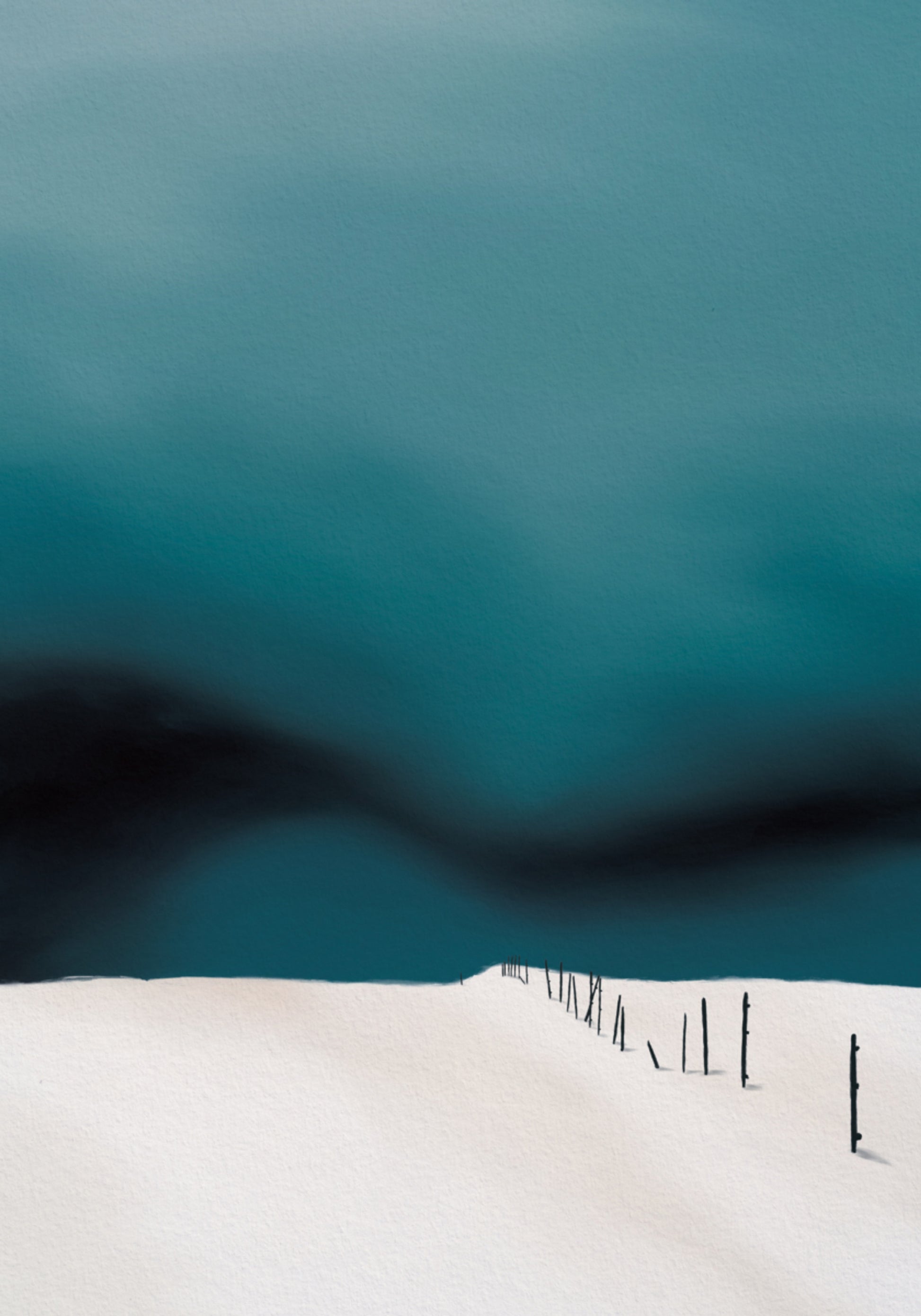Minimalny zimowy krajobraz