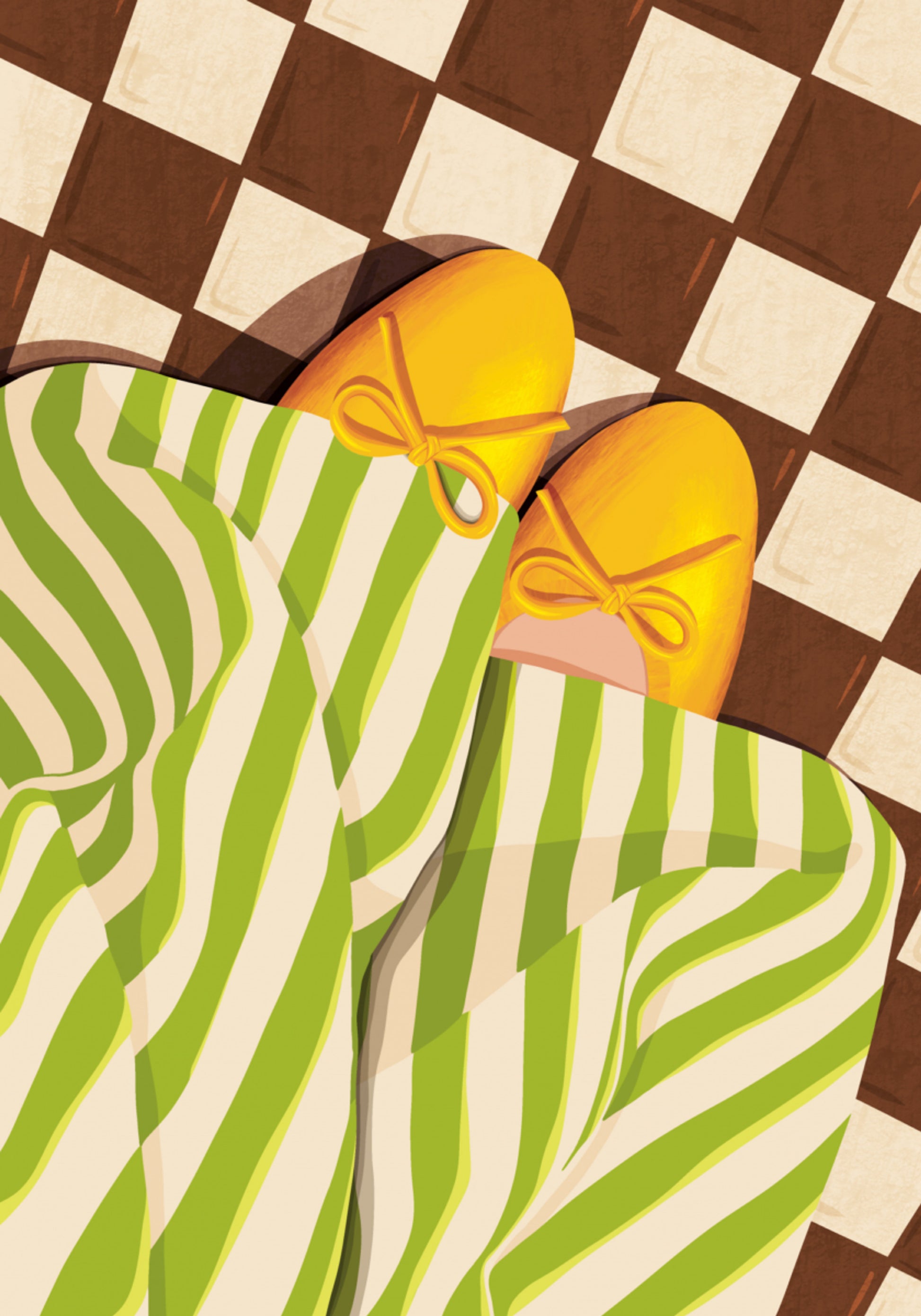 Przytulne stopy w paski