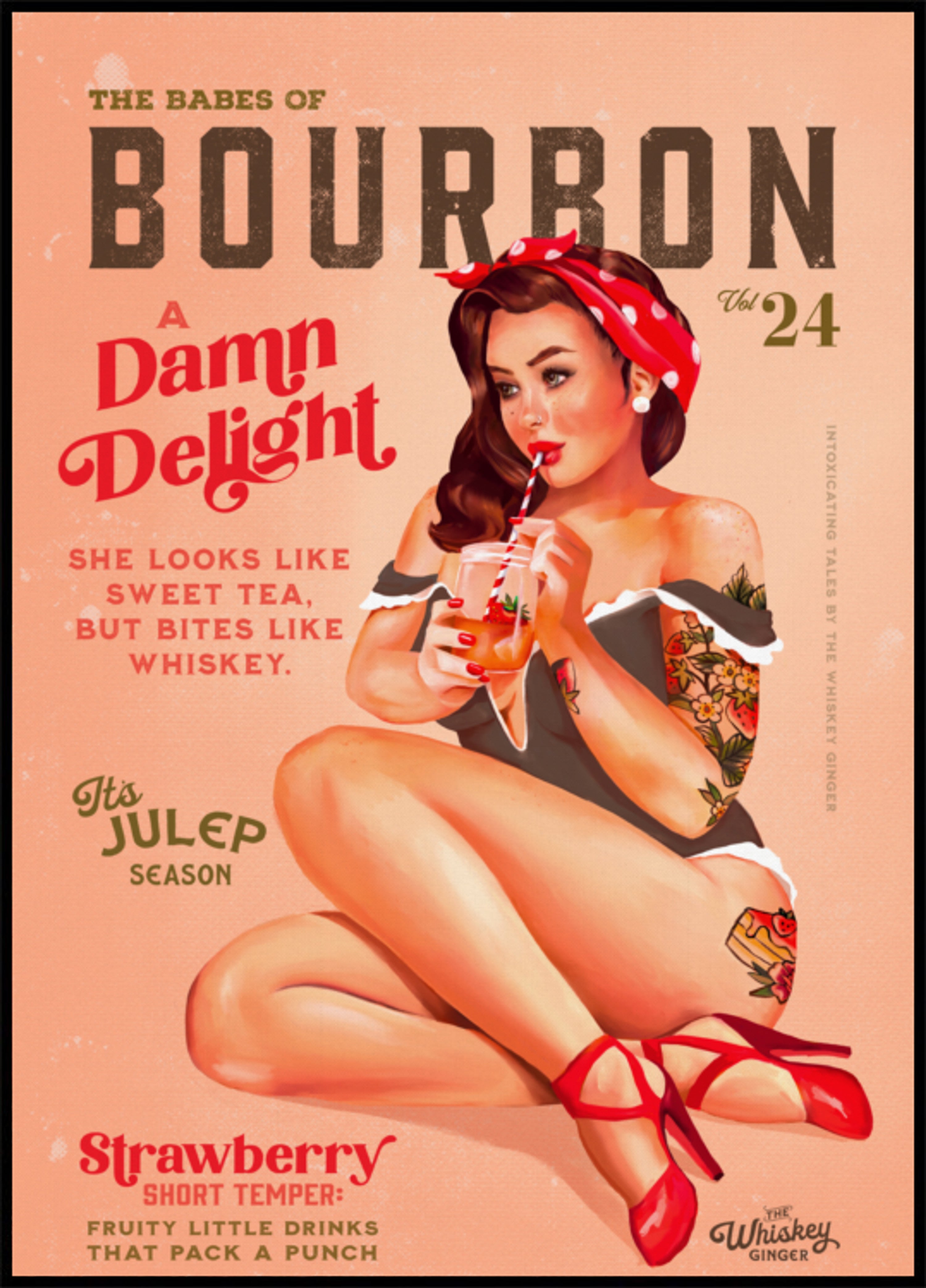 Bourbon Babes tom 22 Vintage Pinup Girl pije koktajl