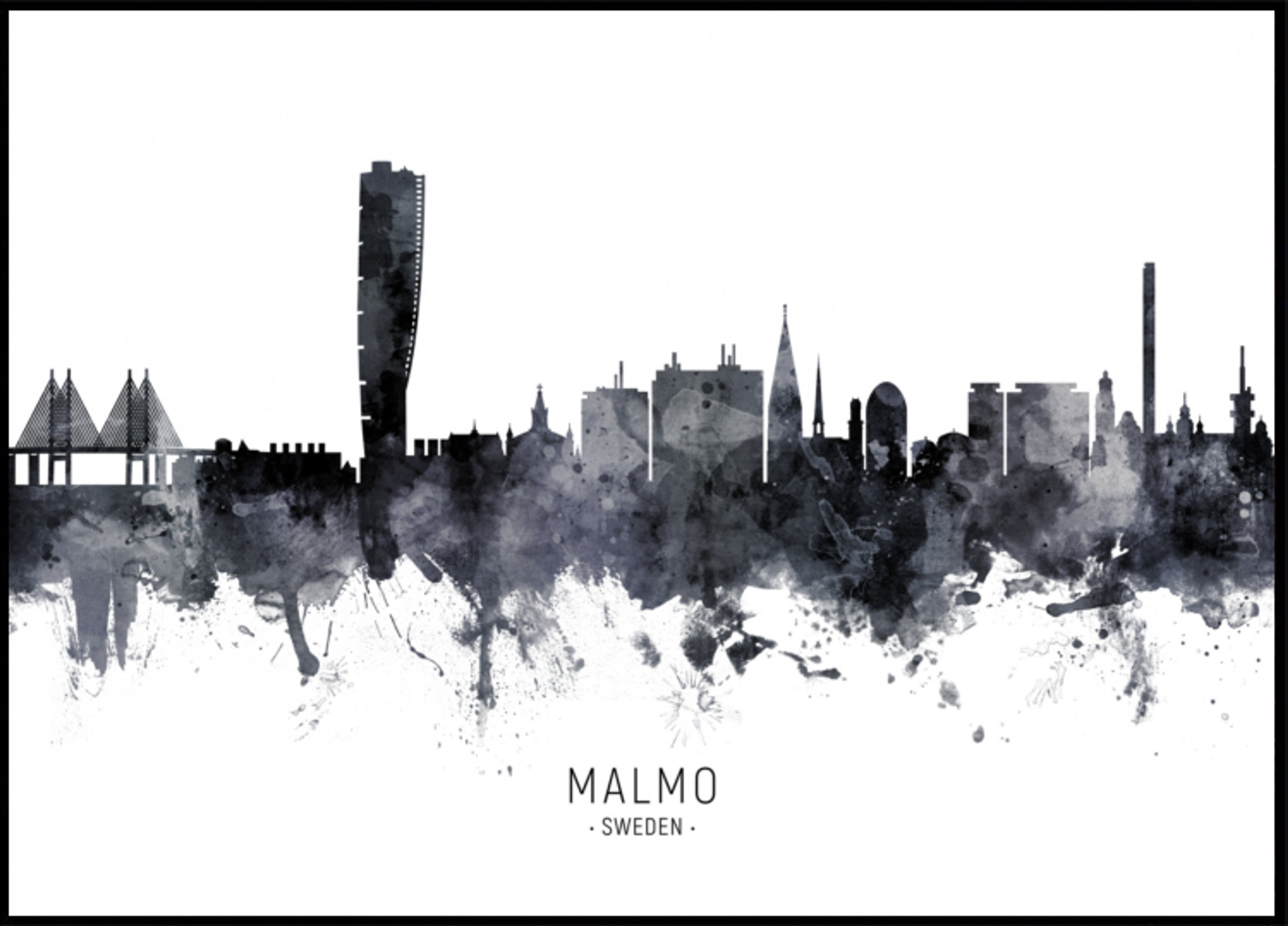 Akwarela panoramę Malmö