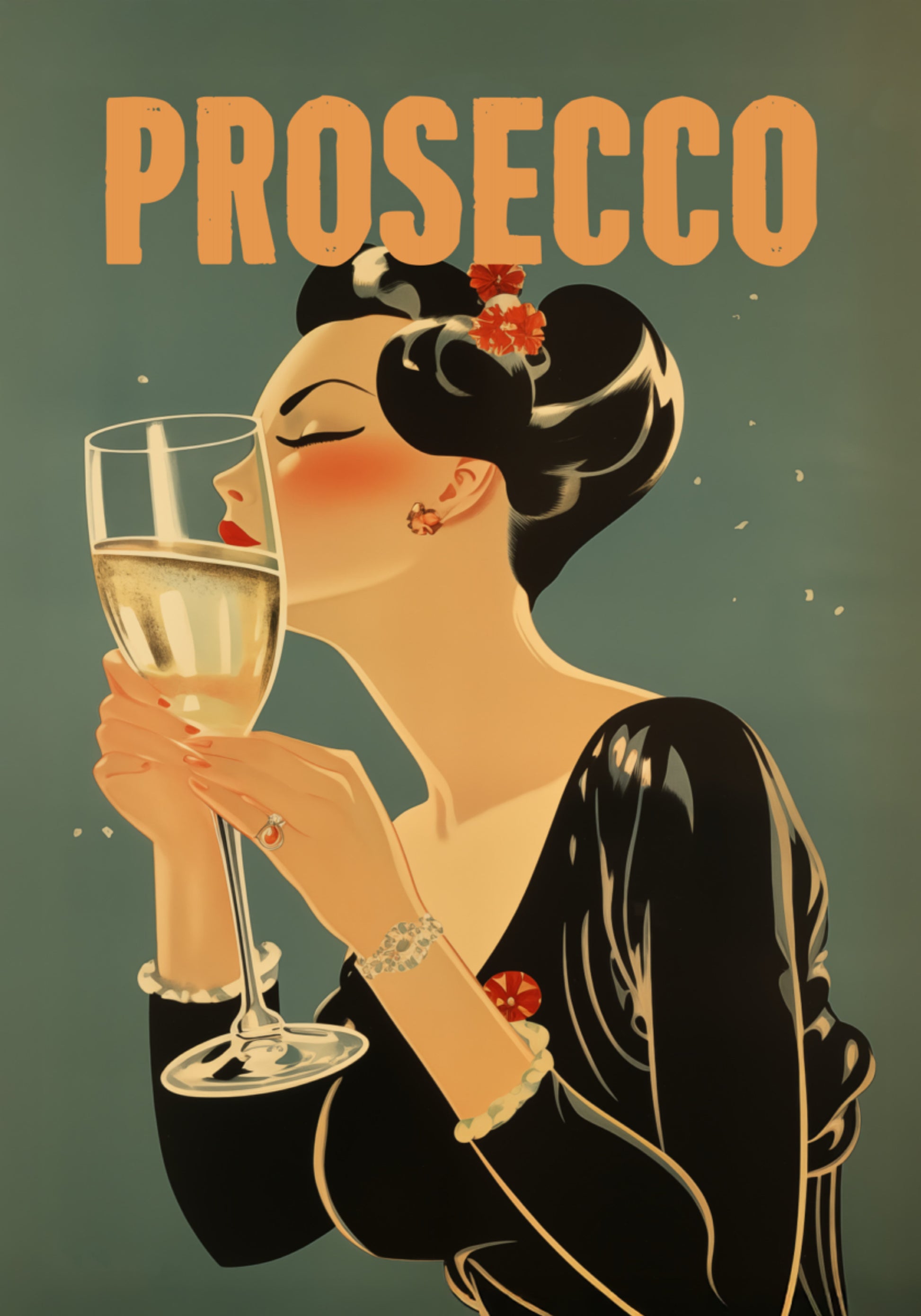 Elegancka kobieta Prosecco