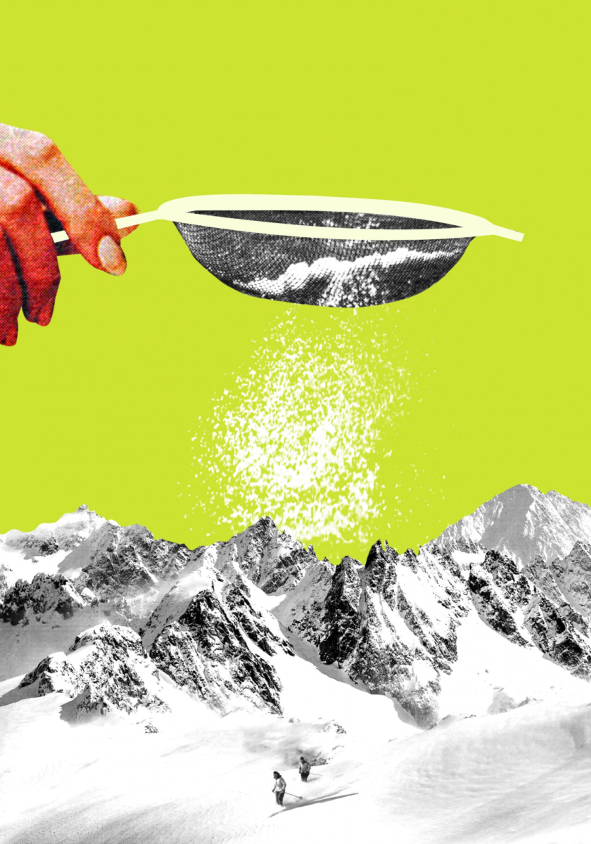 Przesiewanie proszku śniegowego