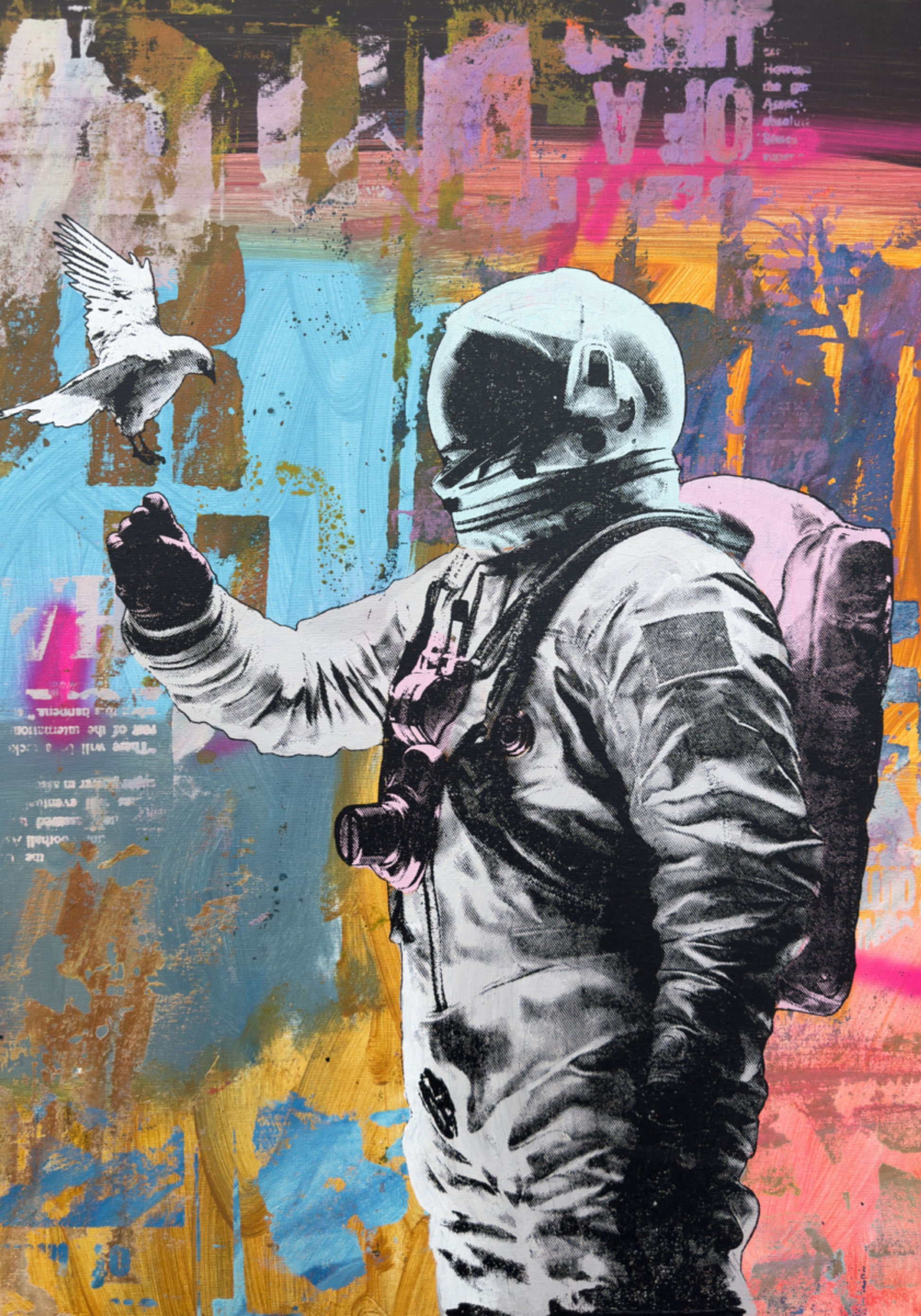 Astronauta spotyka gołębia