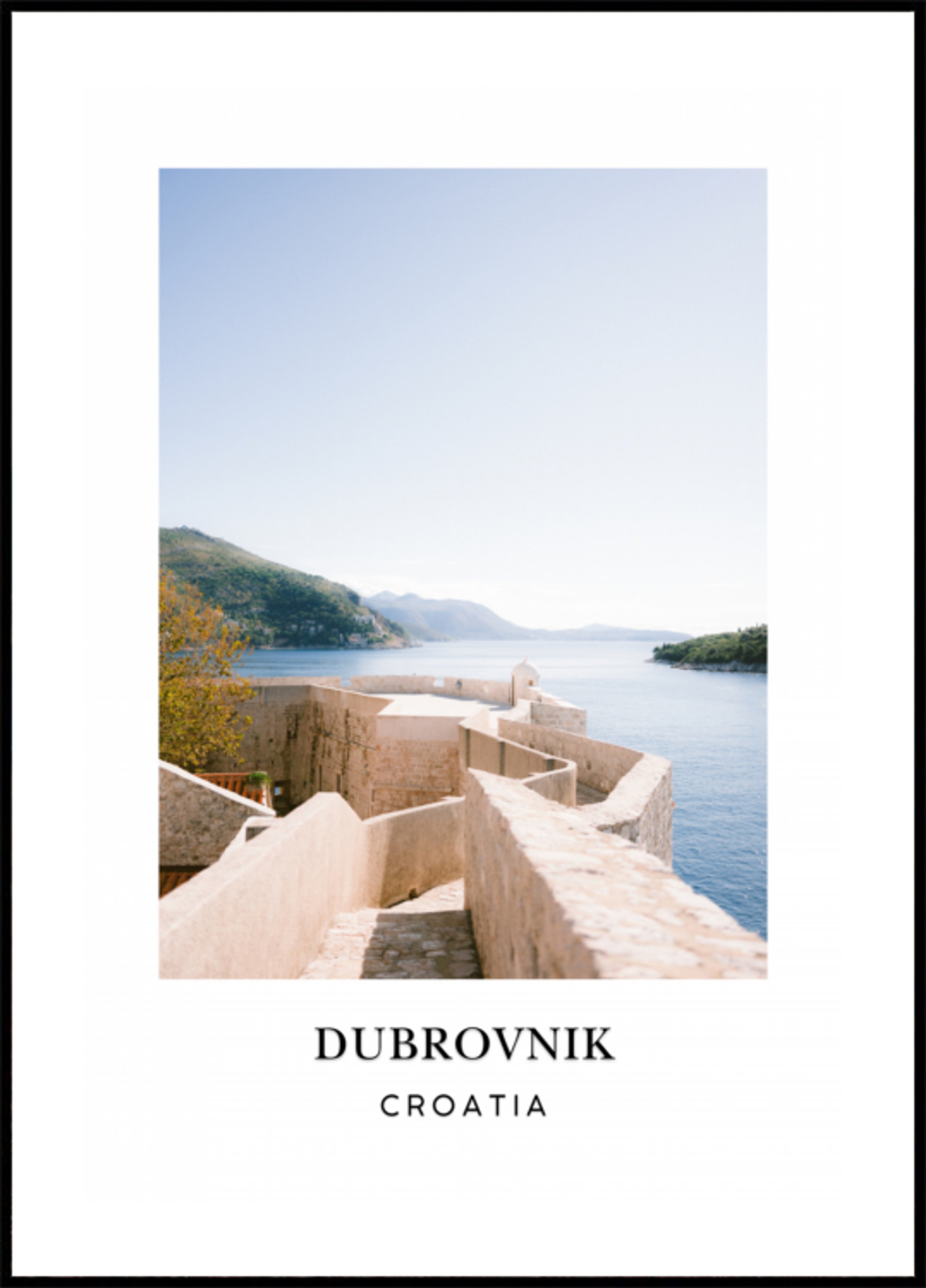 Ściana Dubrownika w Chorwacji Plakat podróżniczy