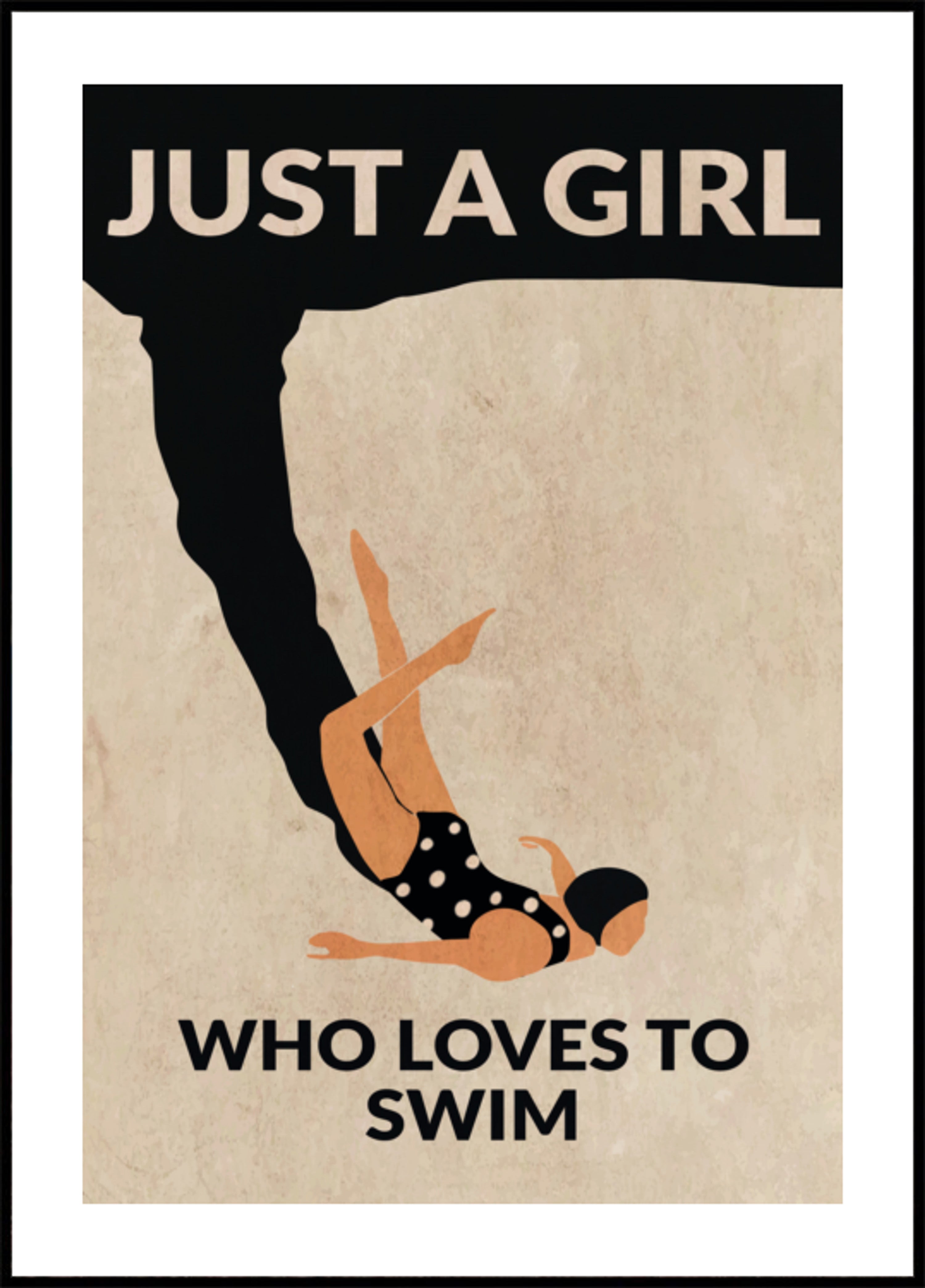 Vintage dziewczyna pływanie