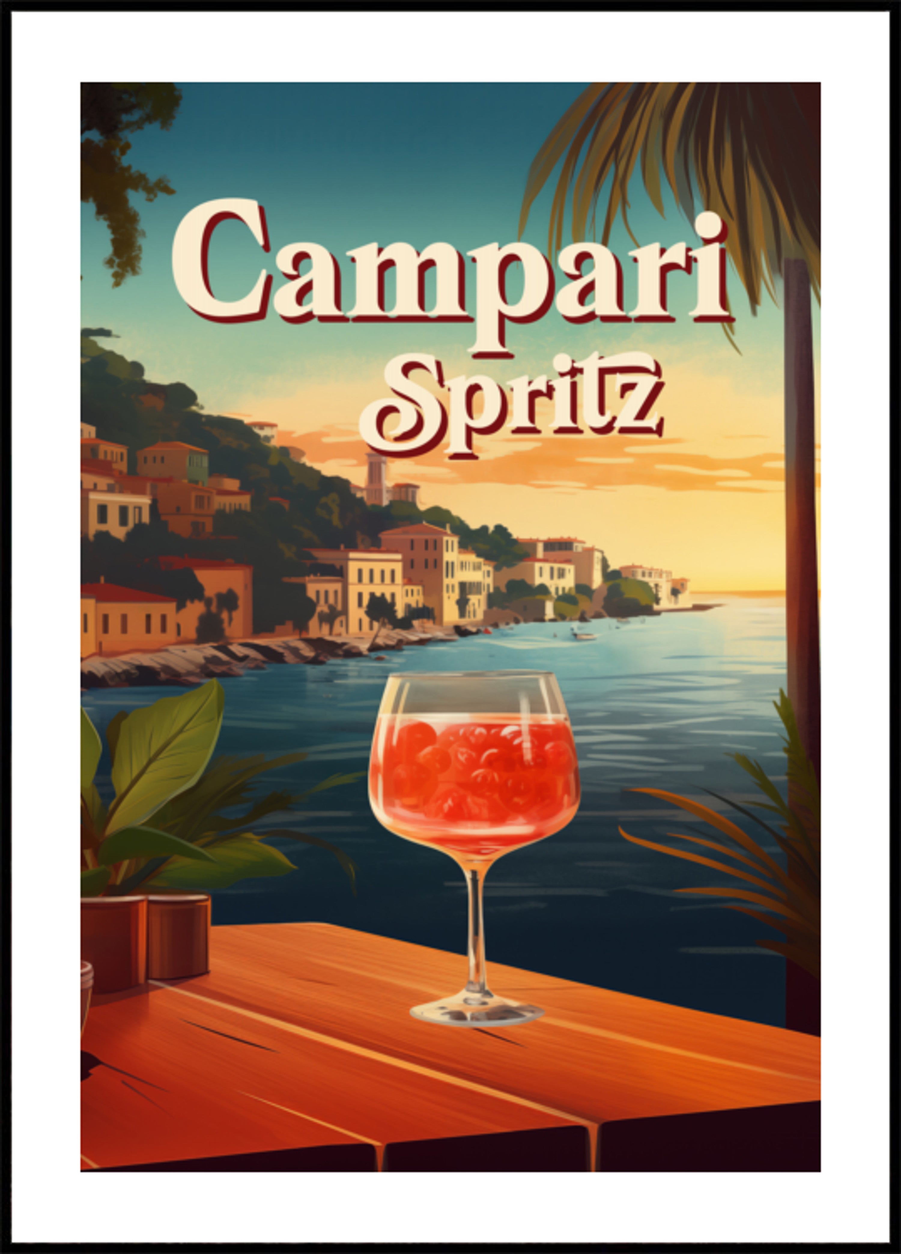 Zachód słońca nad morzem Campari Spritz