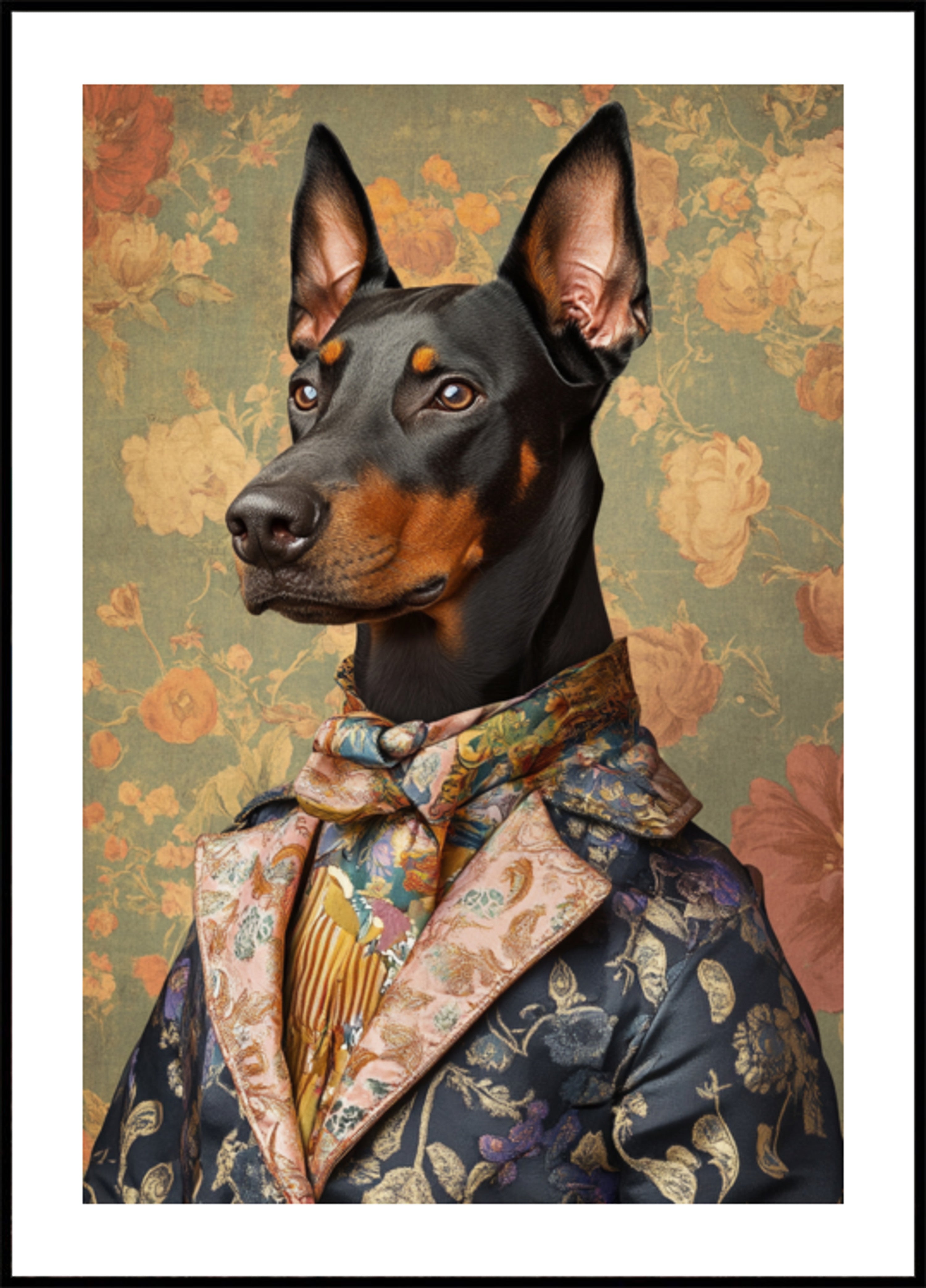 Elegancki dżentelmen doberman