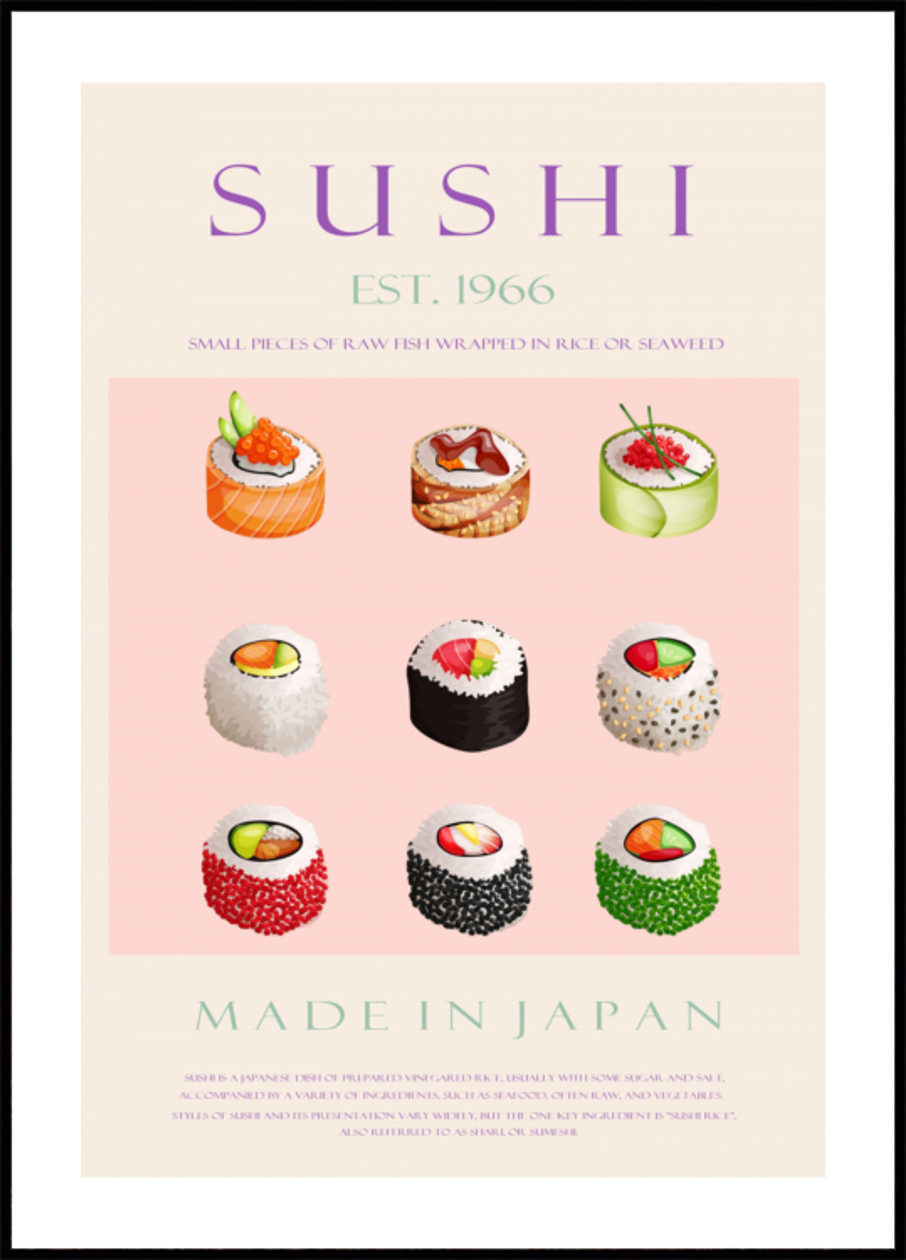 Kolekcja japońskiego sushi