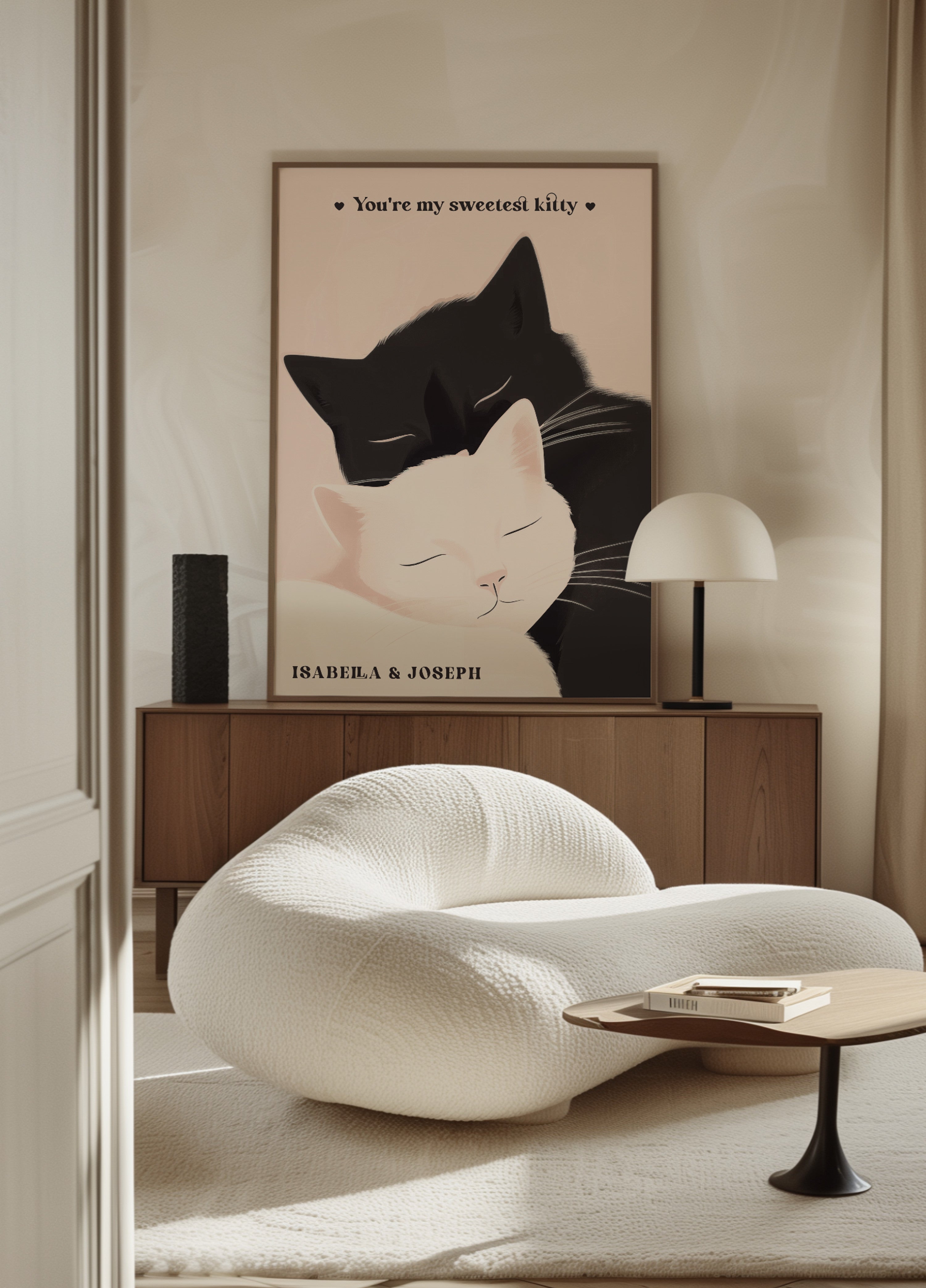 Nieosobista ilustracja miłości kota