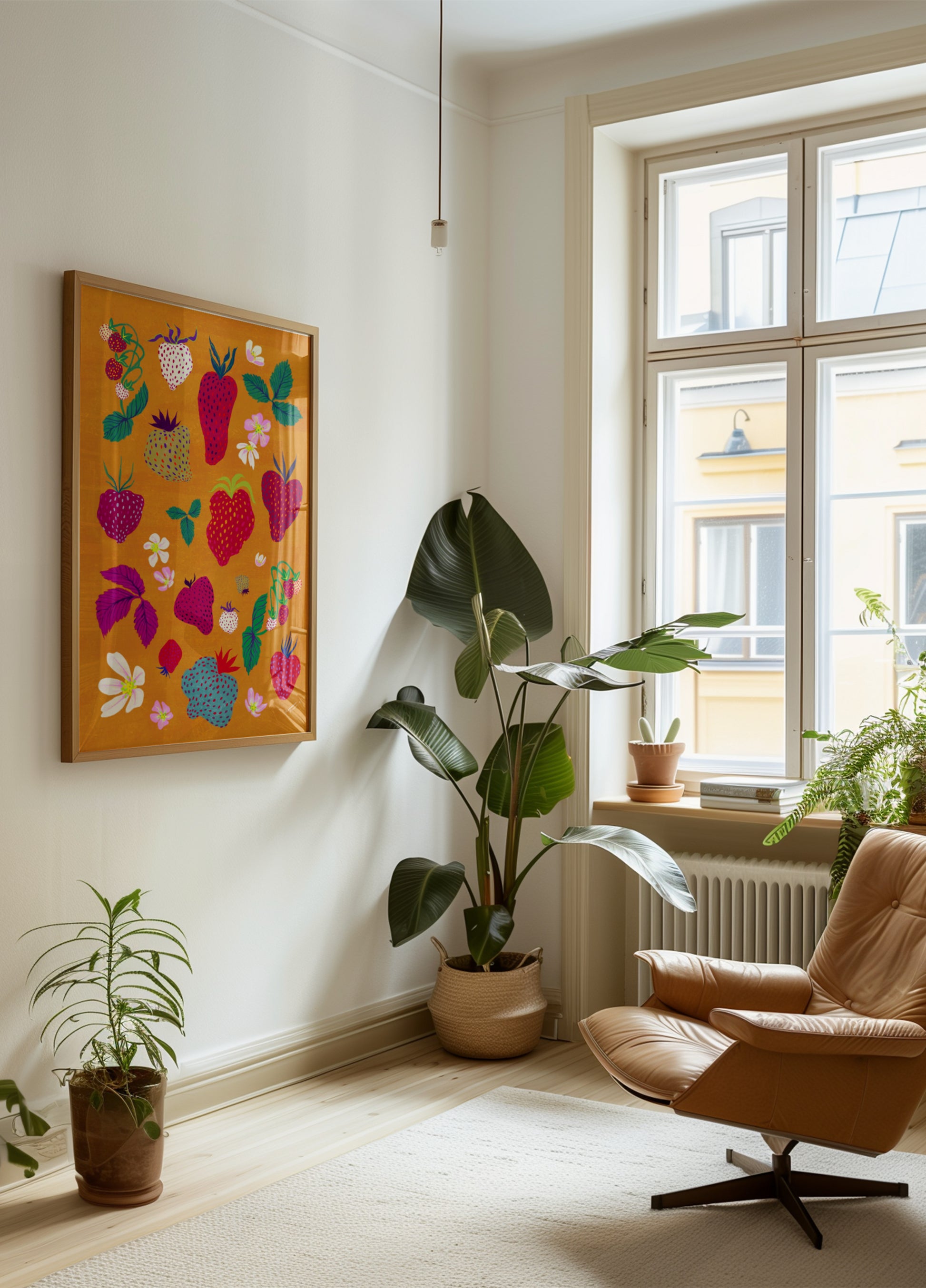 Kolorowa plasterka truskawek