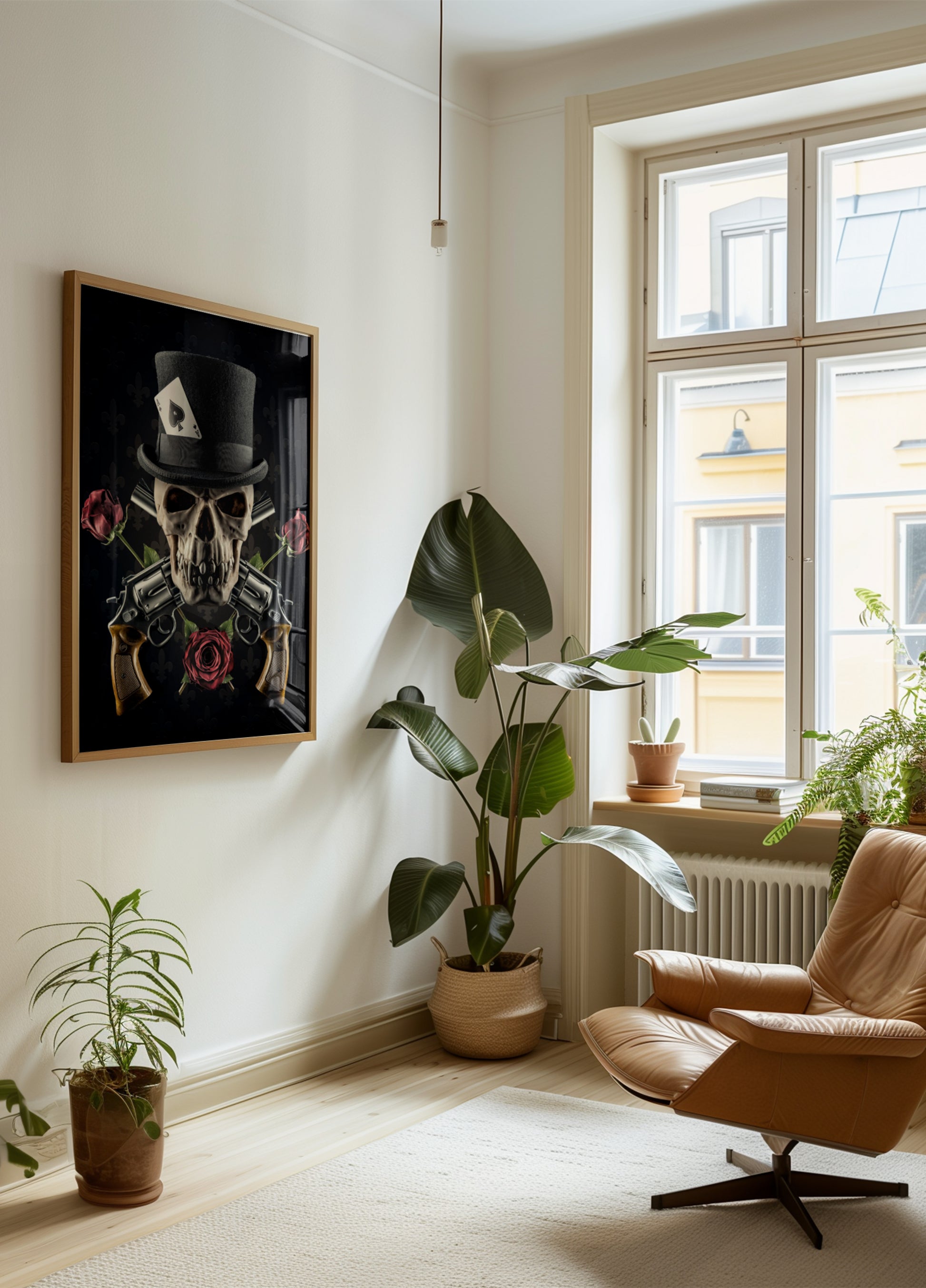 Elegancka czaszka rewolwerowca