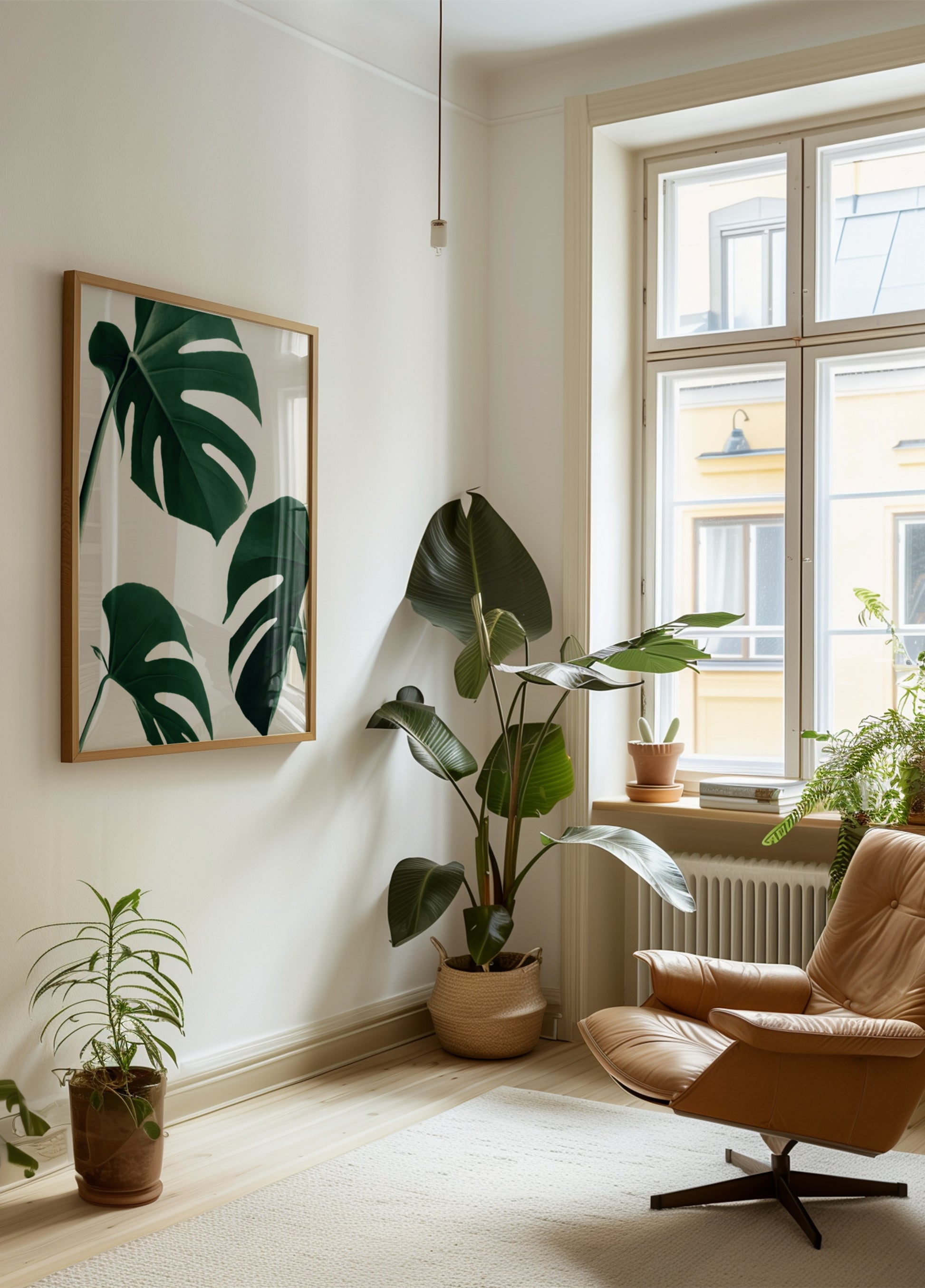 Świeże zielone liście Monstera