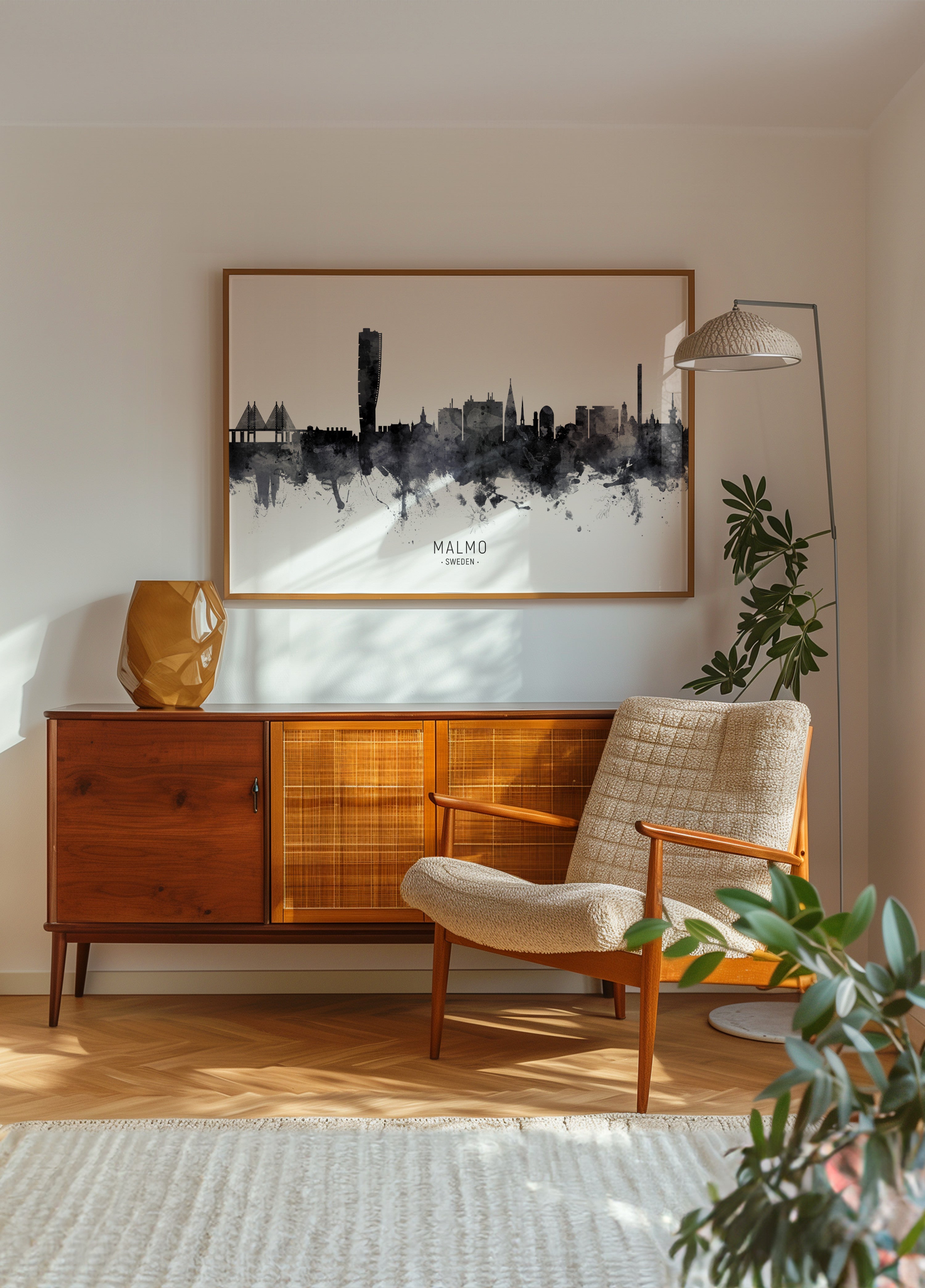 Akwarela panoramę Malmö