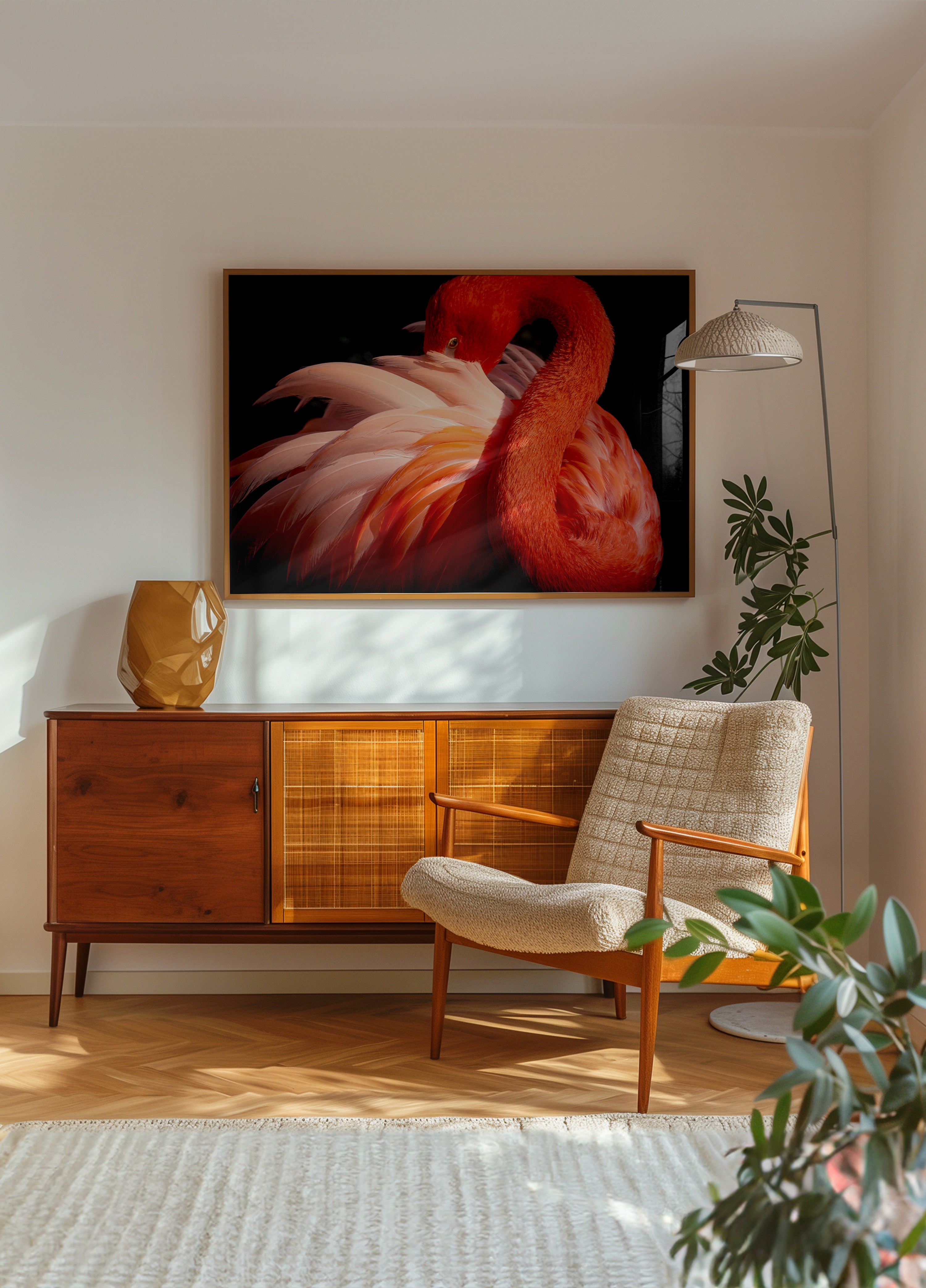 Elegancki różowy flaming