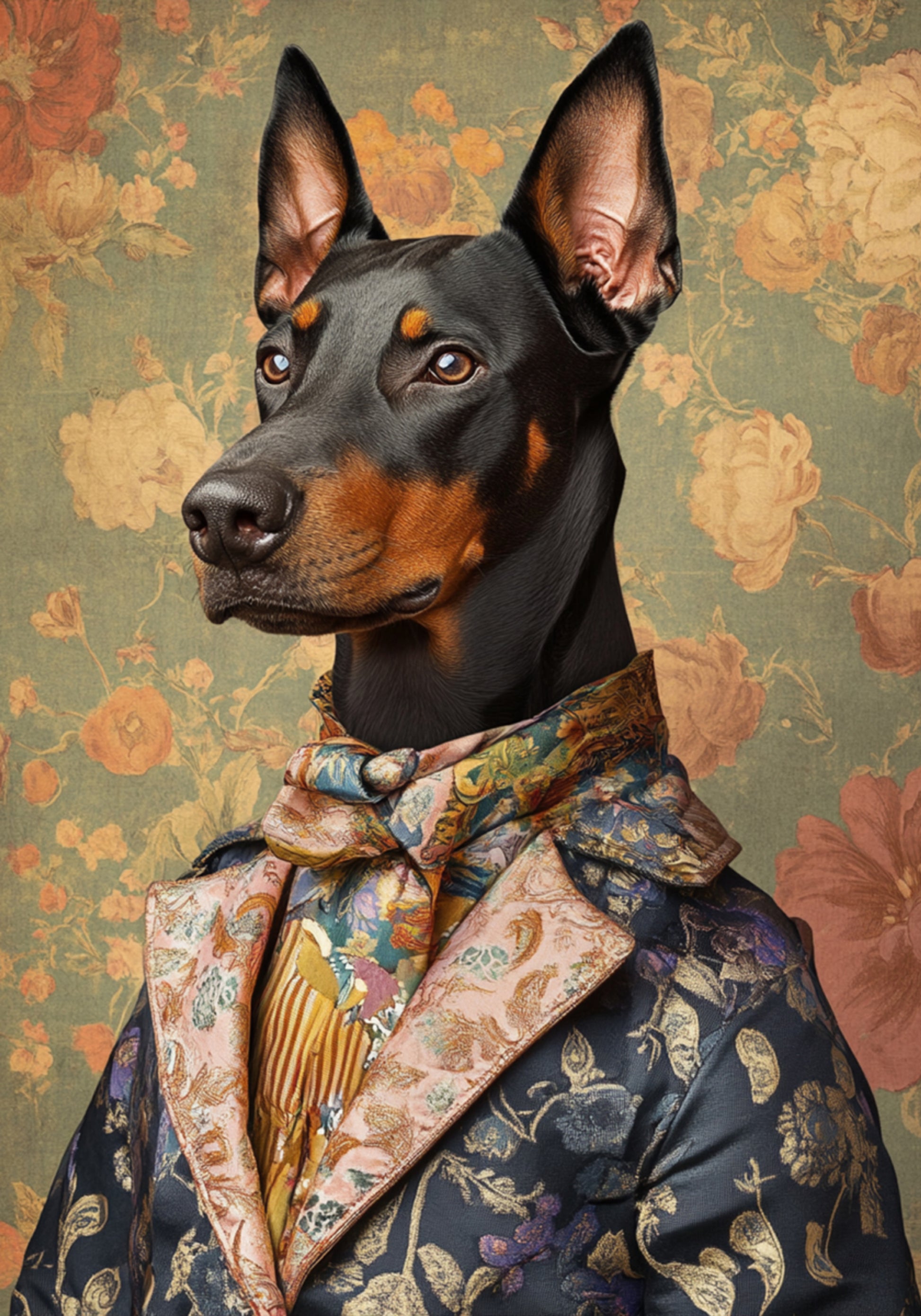 Elegancki dżentelmen doberman