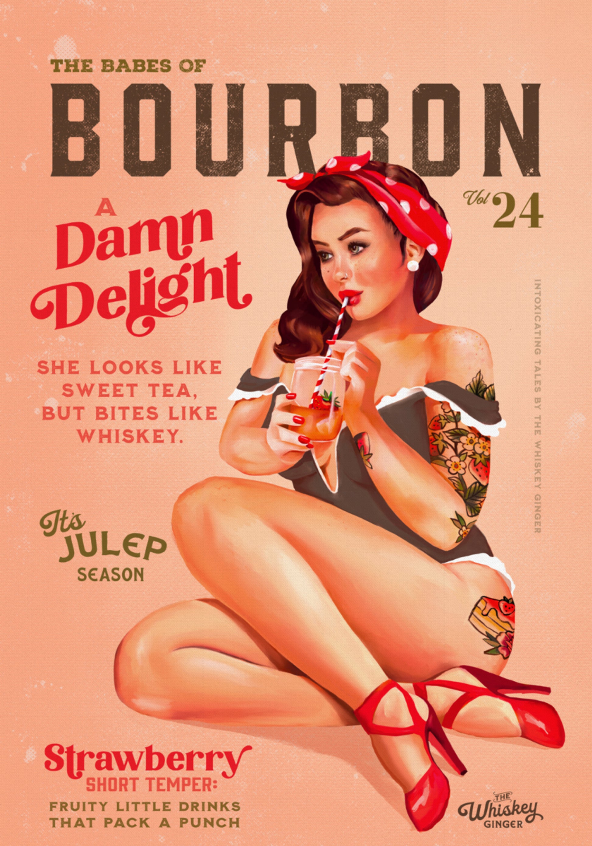 Bourbon Babes tom 22 Vintage Pinup Girl pije koktajl