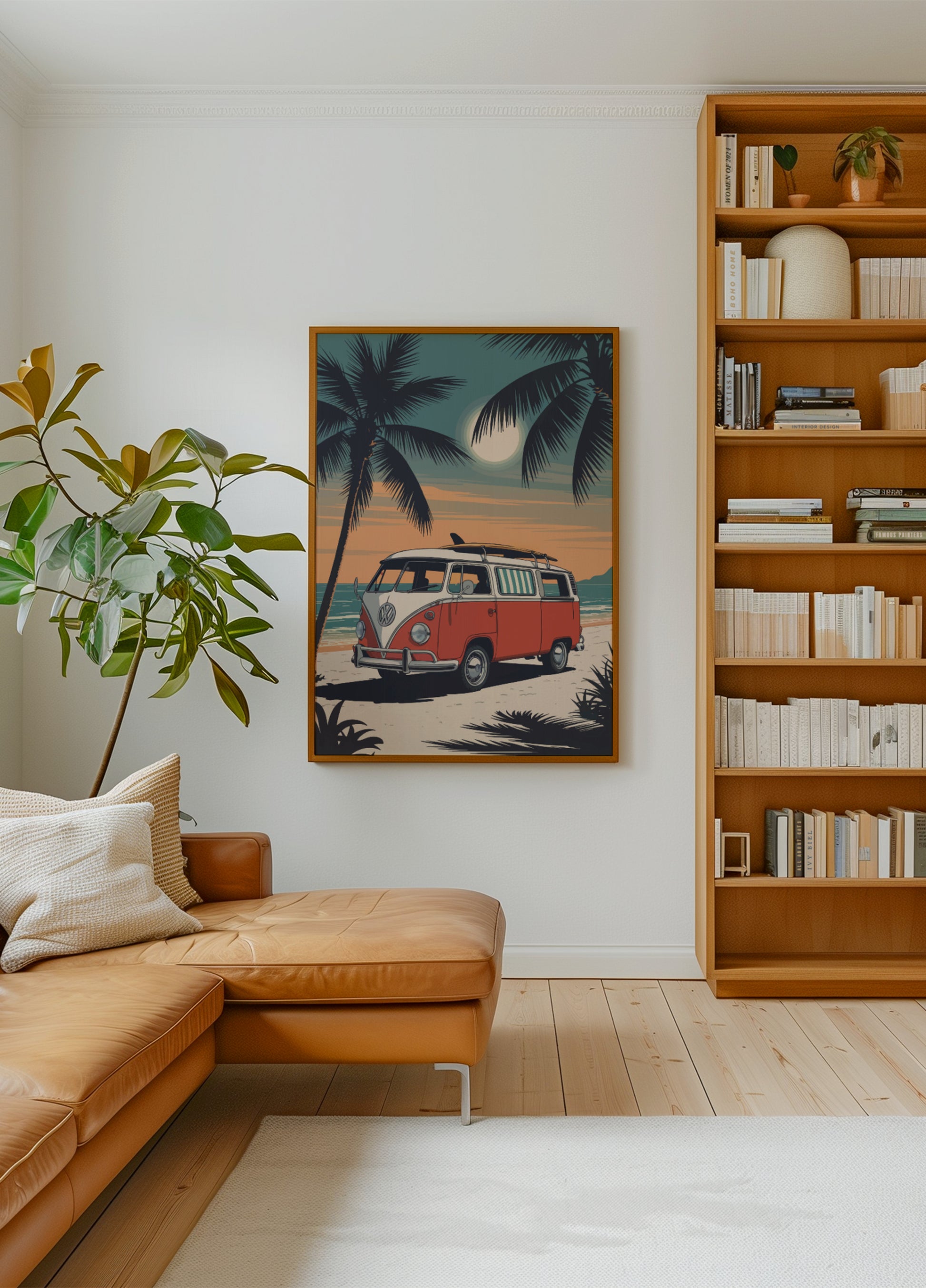 Vintage Beach Van Zachód słońca