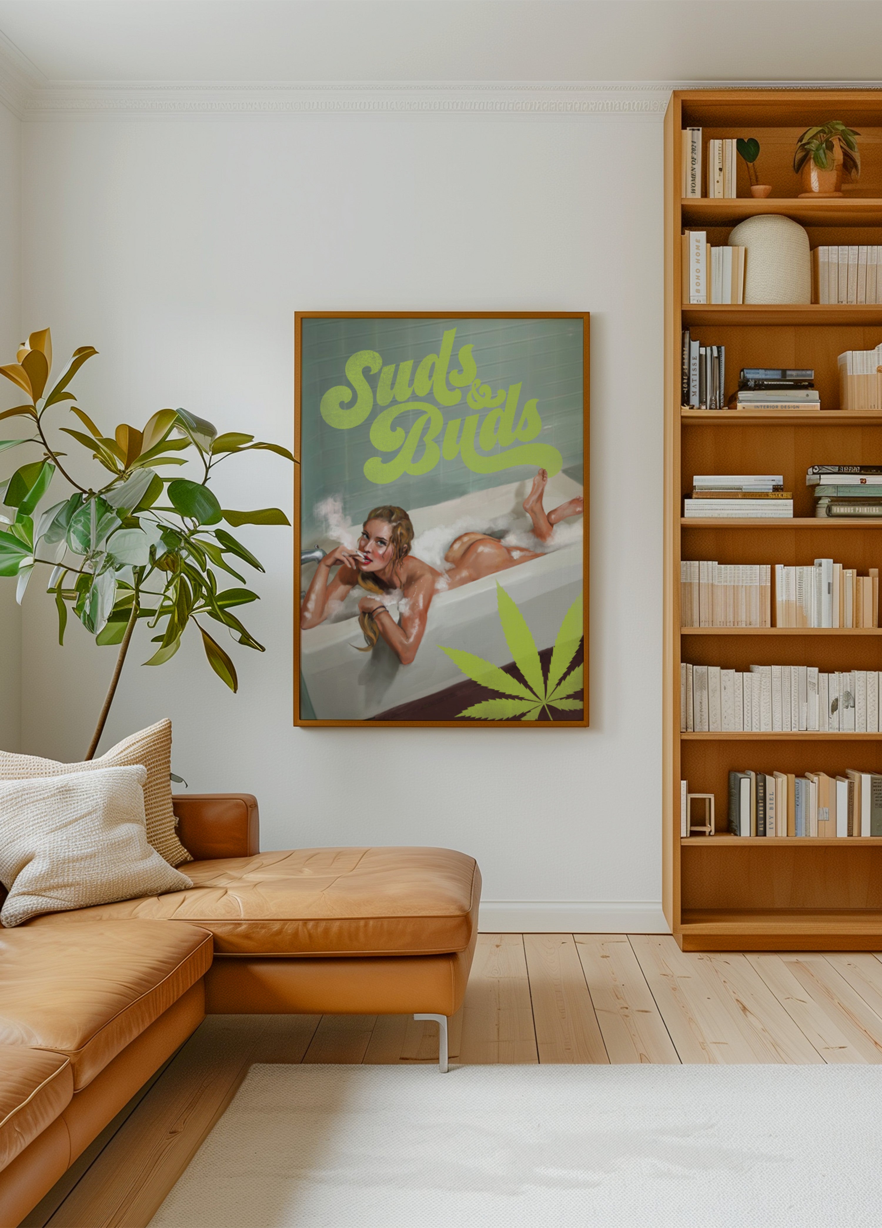 Suds Buds Seksowna dziewczyna pali marihuanę w wannie