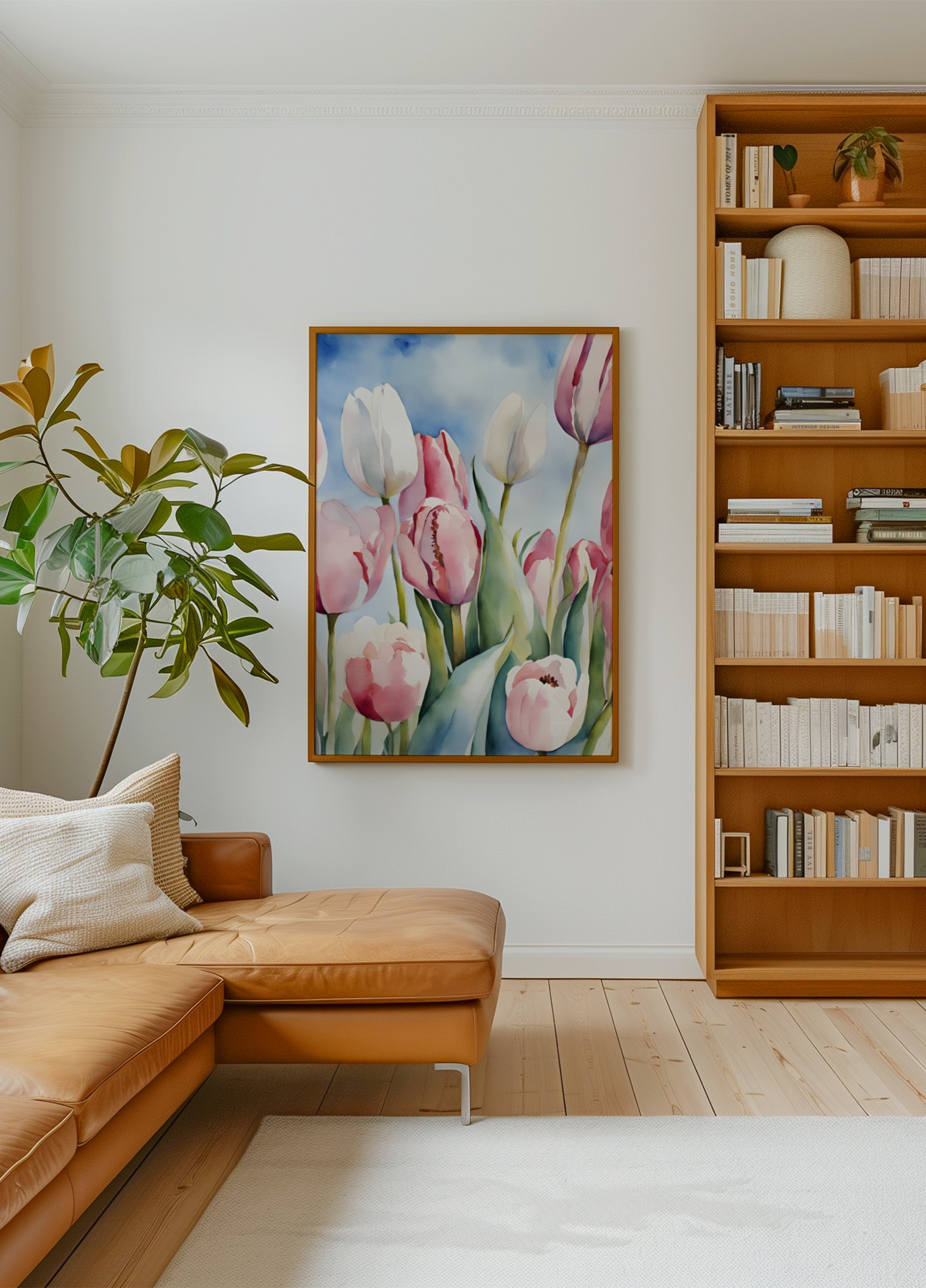 Akwarela wiosenne tulipany