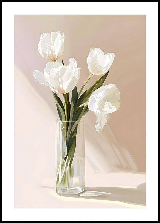 Elegant White Blooms Plakat - Posterbox