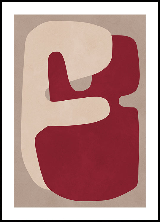 Red geometric shapes Plakat - Posterbox