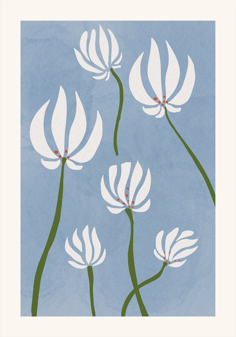 White Flowers Plakat - Posterbox.dk